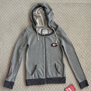 Univ. of Georgia Colosseum Athletics Lady's Gray Full Zip Hoodie Med College NWT